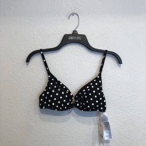 🆕 NWT Billabong black white polka dot bikini top